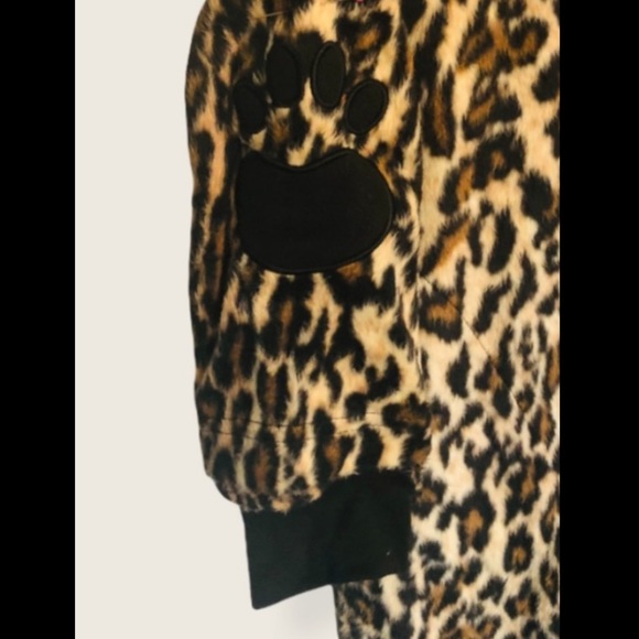 LEOPARD PRINT ONSIE PJ CAT FACE HOODIE PAJAMAS HALLOWEEN CAT SUIT  NEW  LADY S - Picture 3 of 6